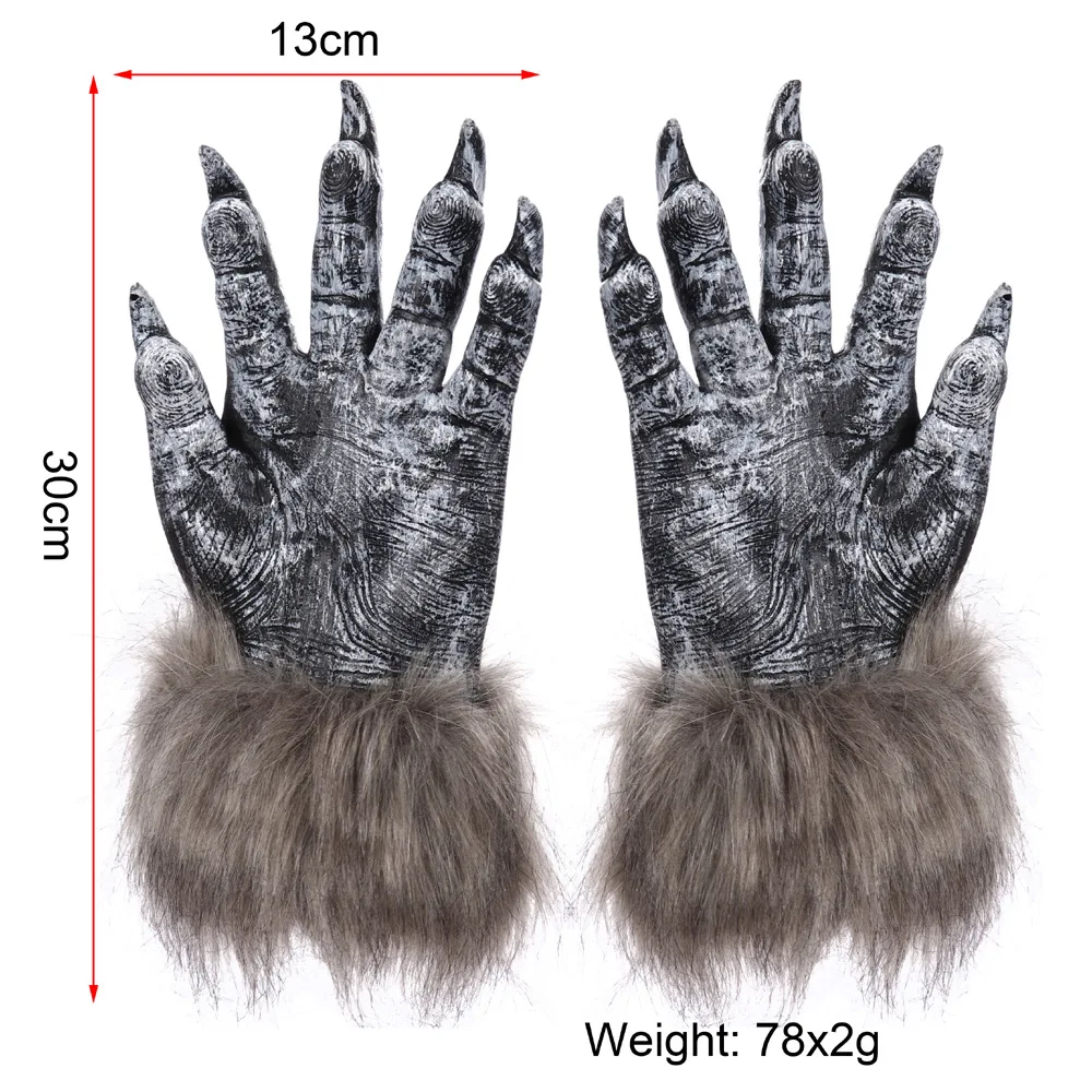 Wolf Claw Glove Вечерние латексные перчатки, пара классических перчаток на Хэллоуин, перчатки для косплея с когтями волка, жуткие костюмы - Цвет: Wolf Claw Glove