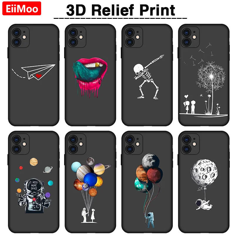 EiiMoo Thin Soft Case For Xiaomi Mi 6 8 9 SE Pro Silicon Custom 3D Relief Phone Cover A3 A2 Lite CC9E CC9 | Мобильные телефоны и