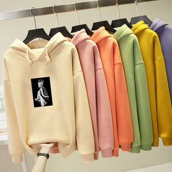 

Character Graphics Printed Creative Winter Punk Sweatshirt Streetwear Oversized Hoodie Harajuku Long-sleeved Pocket Japan Style