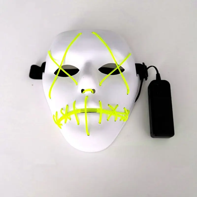 Voice-activated Demon Ghost Face Mask Festival Bar Halloween Glowing Mask Party Performance Fearsome Night Light Mask