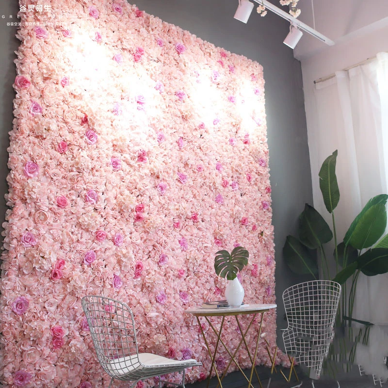 60x40cm Artificial Silk Rose Flower Wall Wedding Christmas Decoration