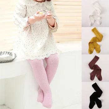 

pudcoco Soft Cotton Baby Girls Warm Tights Stockings Pantyhose Pants Toddler Kids Pure Color Lovely Stockings Autumn Winter 1-6Y