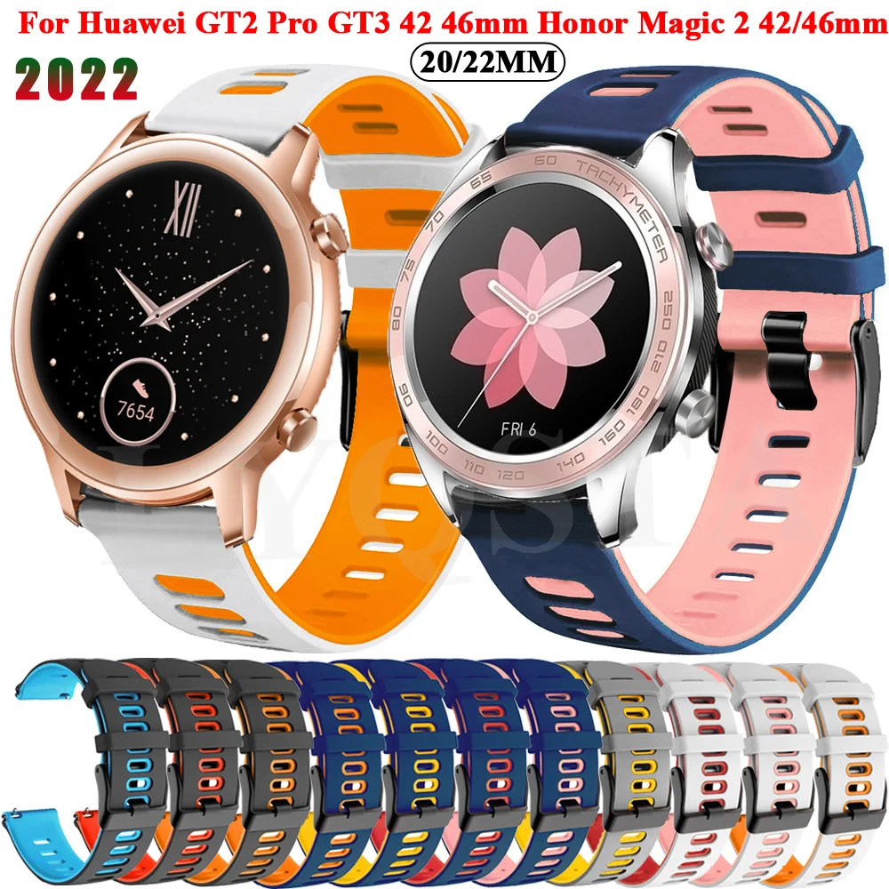 Cinturino In Silicone 22 20Mm Per Huawei Watch 4 Pro Gt 3 42Mm 46Mm/Gt Runner/Gt 2 Pro/Gt 3 Pro Cinturino Per Cinturini Huawei Watch 3 Pro