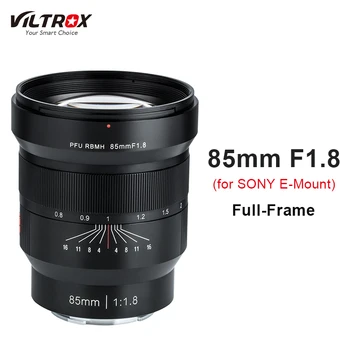 

VILTROX 85mm F1.8 Full-Frame Manual Fixed focus lens Fixed Focus F1.8 Lens for Sony E-Mount Camera NEX E A9 A7M3 A7R A7R III