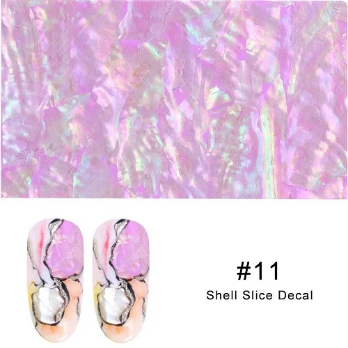 11 1Pc 3D Pearl Nails Polish Foils Glimmer Abalone Shell Pattern Nail Stickers Wraps Marble Mermaid DIY Nail Art Decoration - Цвет: 11
