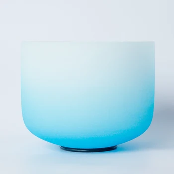 

8Inch G Throat Half Color Blue Chakra Quartz Crystal Singing Bowl FREE Shipping for some country