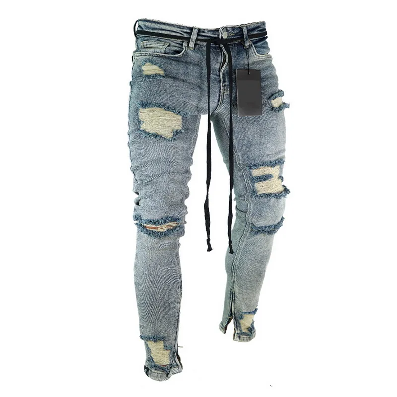 SHUJIN мужские рваные джинсы повседневные джинсы мужские джинсовые черные джинсы-Карандаш Стретч Брюки уличная SHUJIN 2019