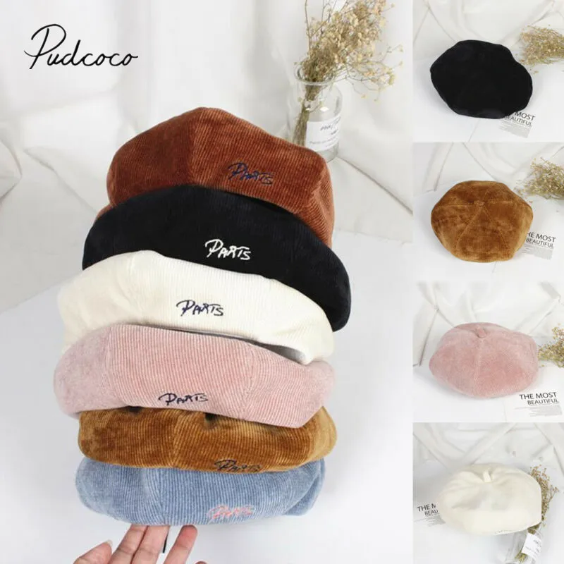 2019 Детские аксессуары Вельветовая шапочка для малышей берет Осень зима теплые