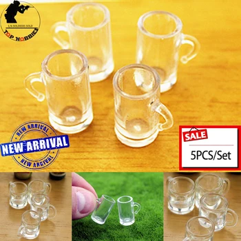 

5PCS/1/6 Scene accessories prop parts Simulation Water Cup Glass Mug 18MM Large Mouth BDS009/BDS008 For 12 Inch Dollhouse Figure