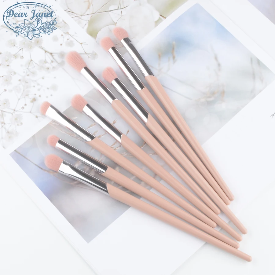 

8pcs/set Pink Eye detail Makeup brushes set Eye shadow contour concealer Make up brush synthetic hair with plastic handle