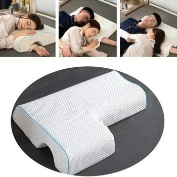 

Couples Pillow Arched Cuddle Pillow Breathable Memory Foam for Arm Rest Anti Hand Pressure Pillow for Couples Sleeping