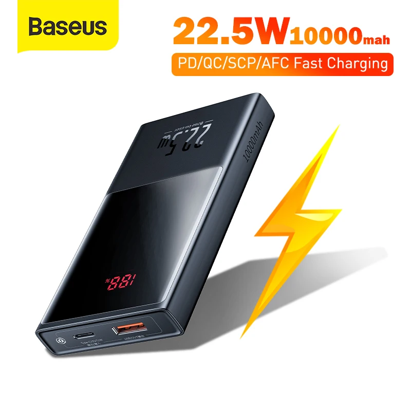 Baseus Mini Power Bank 20000mAh 22.5W Quick Charging External Battery Charger Digital Display PD QC Fast Charge Power Bank