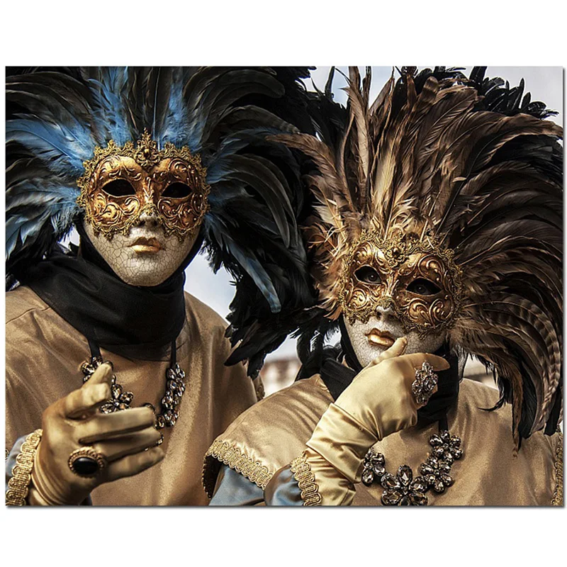 Venice Carnival Mask Art diy paint with diamonds paintings mosaic pictures by rhinestones embroidery diamond round square 5d art
