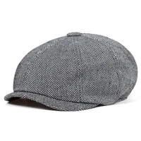 Nowe Retro gazeciarz czapki mężczyźni ośmiokątne kapelusze brytyjscy malarze czapki jesienne zimowe berety w jodełkę kaszkiety Hip Hop berety gorras 6