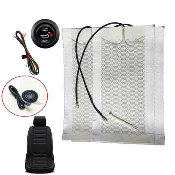 

12V Car Seat Heating Pad Carbon Fiber Heated Seat Heater heating 12 V Pads Switch Winter Warmer