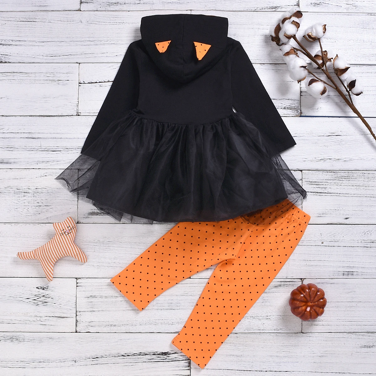 kids fall dress ghost prints girls boutique dresses with ruffle designs baby Halloween dress wholesale  for 2 pcs