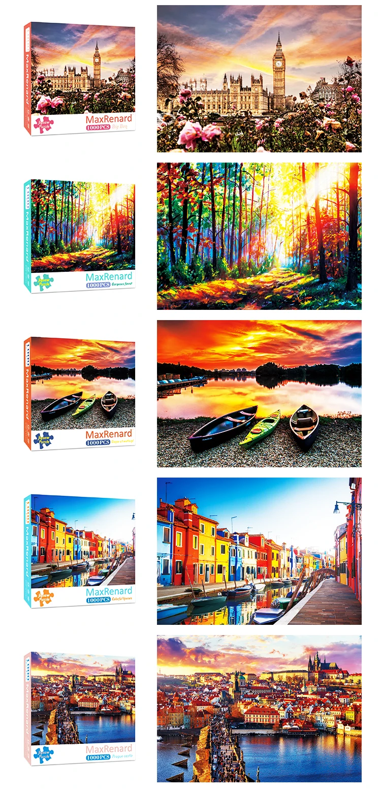 MaxRenard Puzzle 1000 Pieces Adult Puzzle Jigsaw 50*70cm Noble Deer Family Assembling Animal Photos Puzzles Toys for Adults