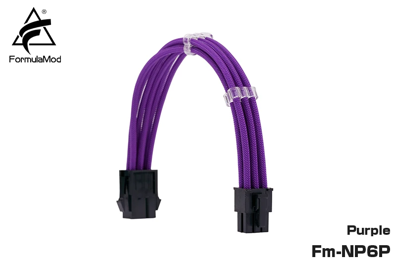 thumbnail image 1 of FormulaMod Fm-NP6P PCI-E 6Pin Power Extension Cable For Motherboard/GPU 6 Pin 18AWG Solid Color Extension Cables With Cable Comb, 1 of 5