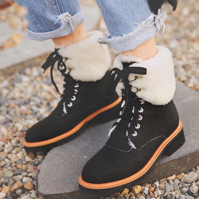 Bottes femme/новые зимние ботинки женская обувь плюшевые теплые мотоциклетные ботильоны с перекрестной шнуровкой женские зимние ботинки mujer