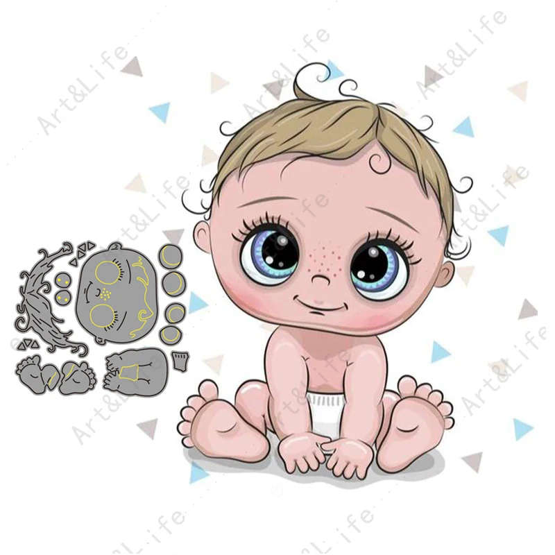 Top Hot New Lovely Cute Little Babies Metal Cutting Dies Stencils for Making Scrapbooking Album Birthday Card Embossing Cut Die