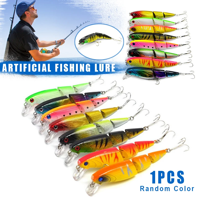 Newly Fishing Lure Wobblers 3-Segement Swimbait Artificial Bait for Color Random BN99 | Спорт и развлечения