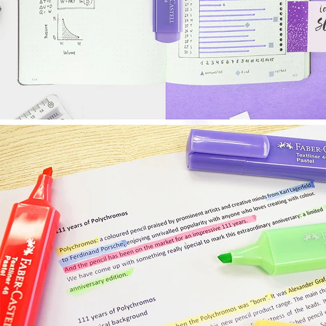 FABER CASTELL Fluorescent Candy Color Highlighter Pen Textliner Pastel  Fluorescent Marker Pen Marking Stationery Supplies 154863 - AliExpress