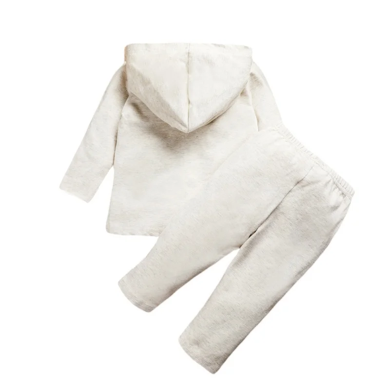 Детская одежда; хлопковый однобортный кардиган с длинными рукавами; пальто с капюшоном для мальчиков и девочек; костюмы со штанами с принтом слона