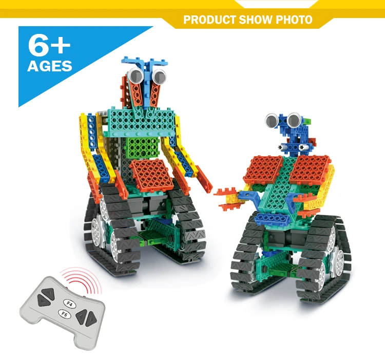 2 in 1 RC plastic blocks kid educational toy robot