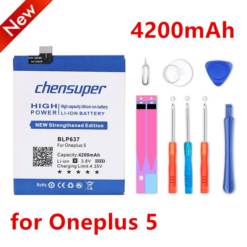 Chensuper One Plus Замена Батарея для OnePlus 5/5 T 3 3t 2 1 1+ BLP571 BLP597 BLP613 BLP633 BLP637 Розничная посылка Бесплатные инструменты - Цвет: For OnePlus 5-5T