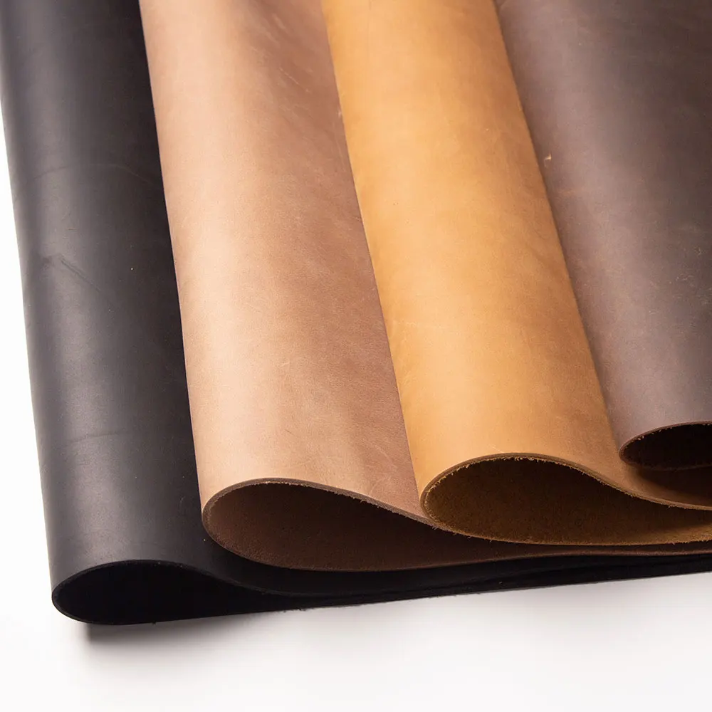 Genuine leather crazy horse skin Brown tanned cowhide yellow brown genuine leather piece thick cow hide First Layer 1.8 to 2 mm leather fabric leather material