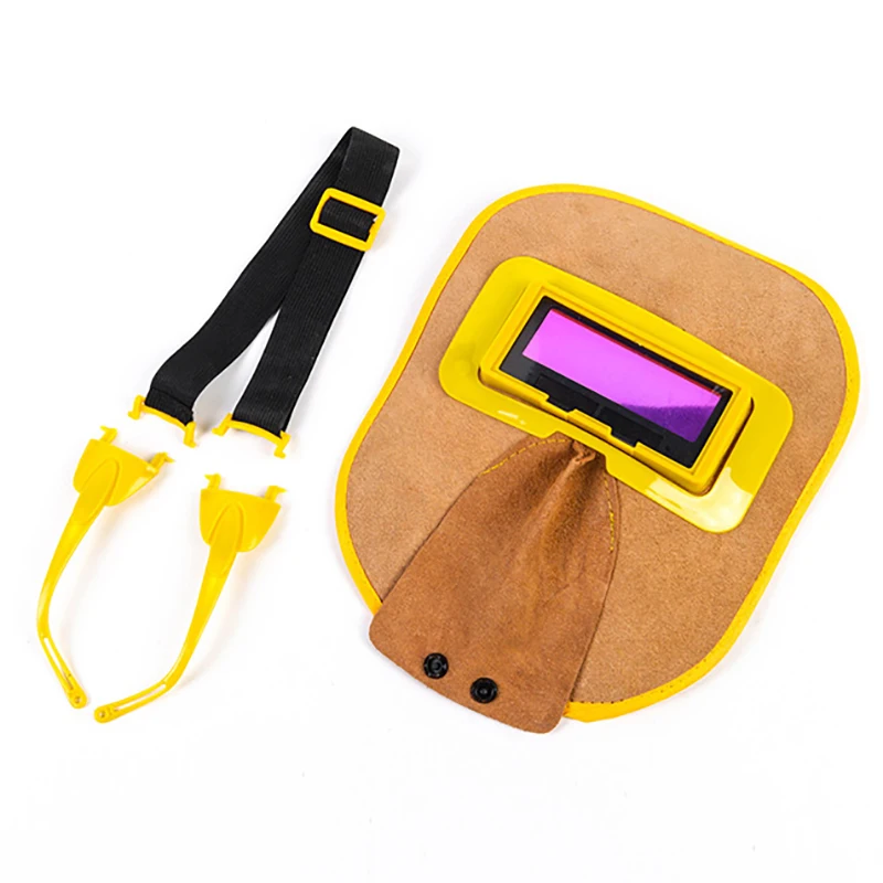 

Auto Darkening Welding Helmet Solar Welding Mask Welder Cap Cowhide Leather Welding Lens Mask Helmet for Welding Protection