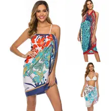 Женские модные повседневные длинные Хиппи Цветы эластичный пояс с принтом пляжное полотенце плащ ниже бедер Faldas Mujer Moda сексуальный SS3M