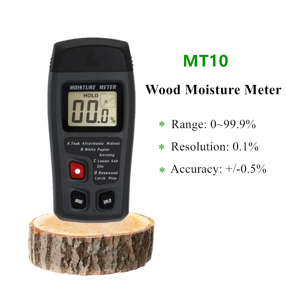 2 Pins Digital Wood Moisture Meter Lumber Damp Tester Detector for Firewood 