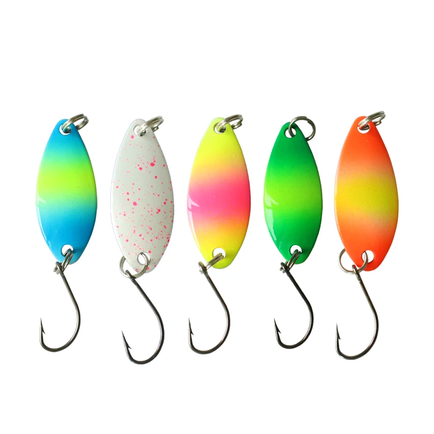 5pcs/lot 3.2cm 2.5g/3.5g/5g metal spoon lure fishing tackle pesca Trout  Lure Spoon Fishing