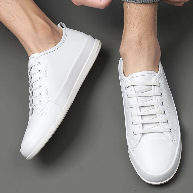 New Fashion Sneakers Genuine Leather Men Casual Shoes Footwear