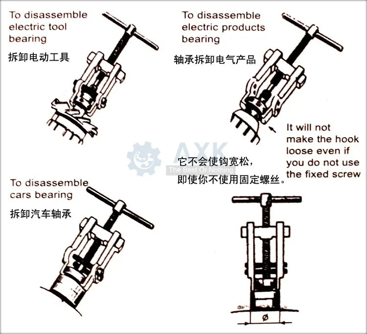  High Carbon Bearing Puller Steel Two Claw Remover Remover Separate Lifting Device Pull Bearing Mech