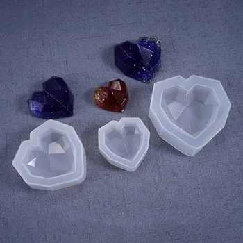 

Silicone Mold Mirror Heart Shape 3D Crafts DIY Jewelry Making Handmade Cake Fondant Epoxy Resin Molds Decoration Tool