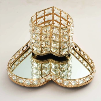 

Fashion Crystal Makeup Brush Storage Tube Heart Shape Eyebrow Pencil Lipstick Organizer