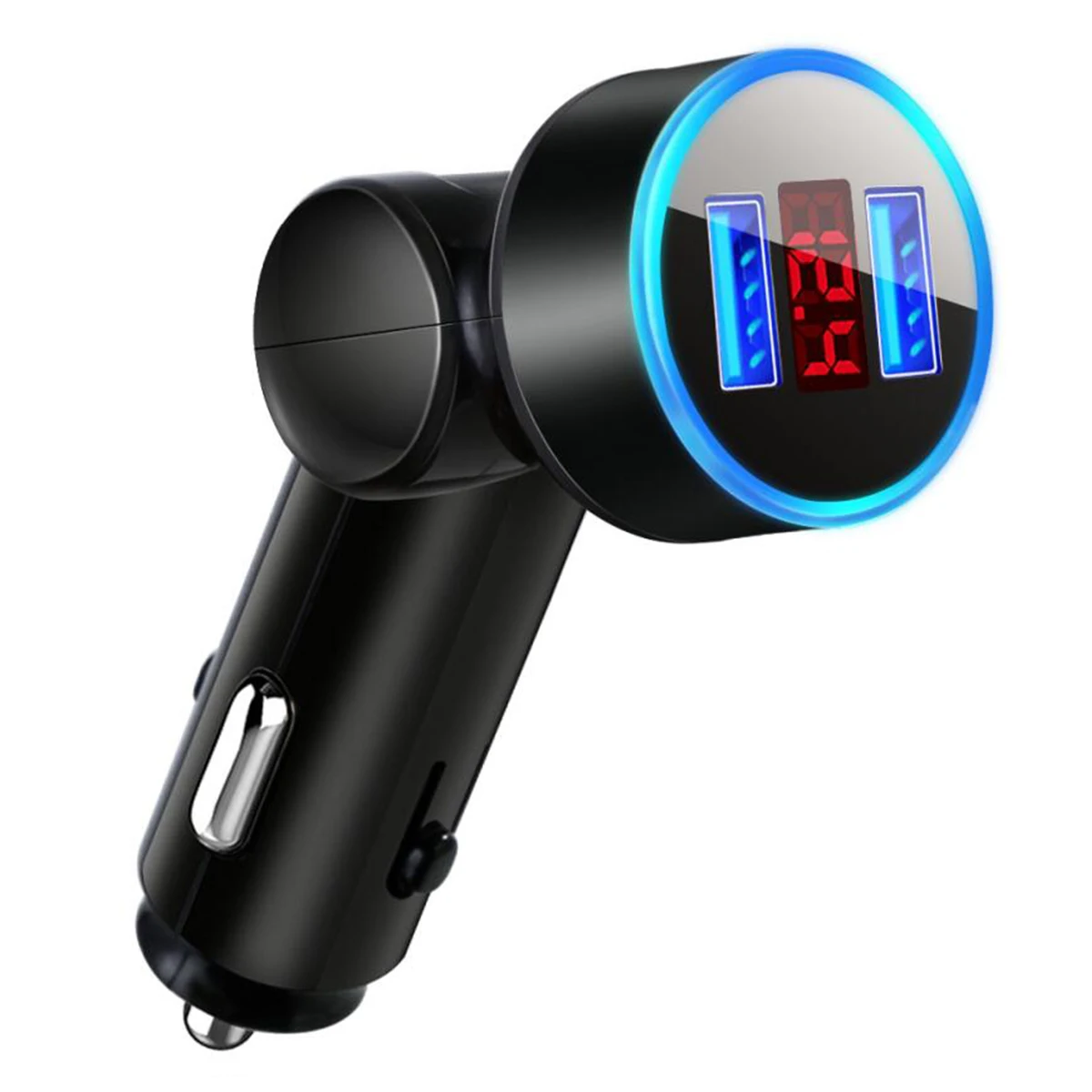 

3.1A Dual USB Charger 110 Degree Rotatable Fast Charging Mobile Tablets Phone Chargers With LED Ring Digital Display Adapter