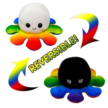 

Peluche Octopus Reversible Stuffed Toy Soft Animal Home Accessories Cute Animal Doll Children Gifts Baby Companion Plush Toy