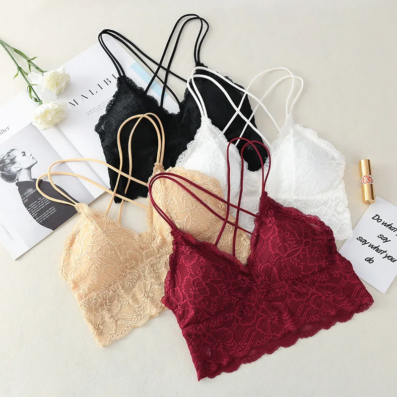 

Sexy Women Bras Lace Bra Seamless Lingerie Deep V Brassiere Backless Bralette Female Underwear French Style Intimates #F