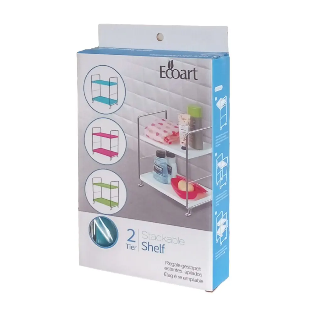 2 ярусная Складная стойка для хранения Розовая/синяя/зеленая регулируемая полка