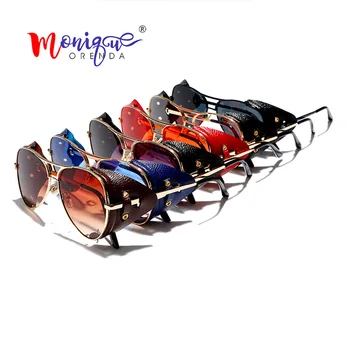 

Fashion Pilot Leather Sunglasses Men Women 2019 New Metal Aviation Sun Glasses Tea Black Clear Lens Vintage Travel Glasses UV400