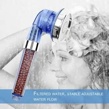 

3 Modes Bath Shower Adjustable High Pressure Saving water Bathroom Filter Shower Head With Negative Ion Activated Ceramic Balls