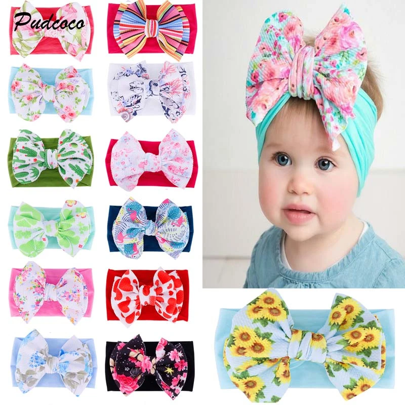 19 Brand Baby Girl Flower Headbands Bandeau Bebe Fille Baby Hair Accessories Nylon Turban Bows Newborn Headwrap 26 Colors Hair Accessories Aliexpress