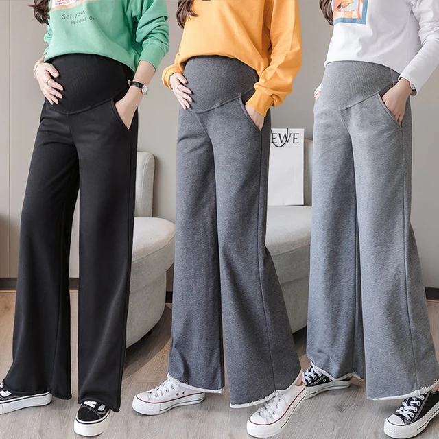 2021 Maternity Pants Spring And Autumn Wear Loose Wide Leg Pants Cotton  Leggings Trousers Nine Points - Pants & Capris - AliExpress