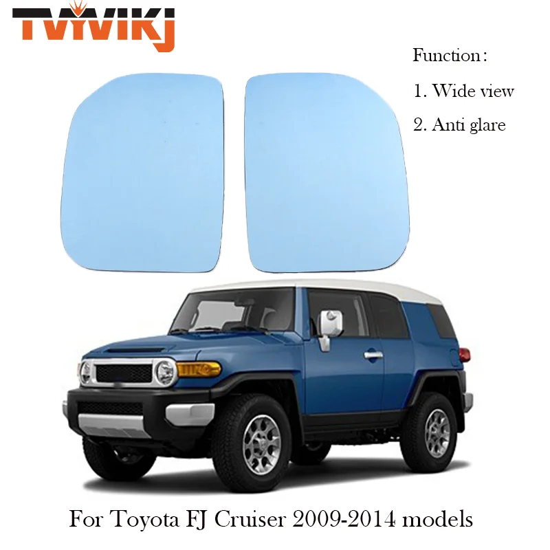 1 Pair 2PCS Side rearview mirror blue glass lens For Toyota FJ Cruiser