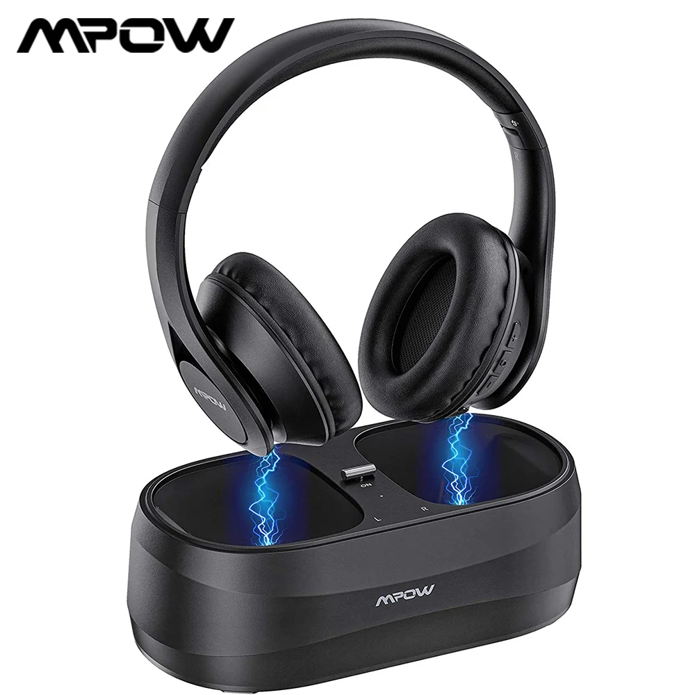 US $55.97 Mpow T20 Wireless TV Headphones with Bluetooth 50 Transmitter Charging Dock 25H Playtime Stereo Sound Headset for TV PC Tablet