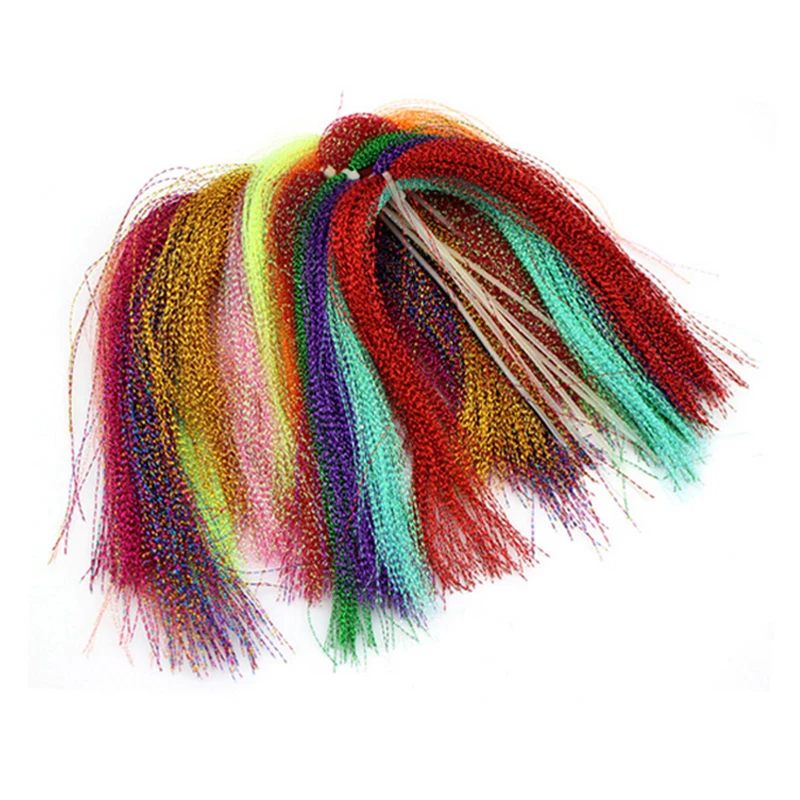 15 Rolls Tinsel Chenille Line Crystal Flash Line for Nymphal Flies Lure DIY 