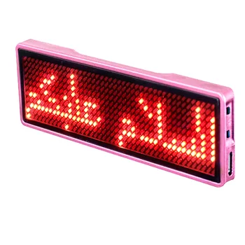 

Mini Business Card LED Name Tag Hotel Advertising Scrolling Display Badge Event Message Sign Rechargeable Digital Programmable